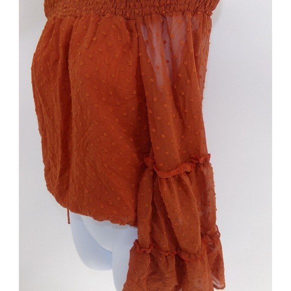 402 & beyond off the shoulder peasant top long sleeve boho size SM - Picture 4 of 9